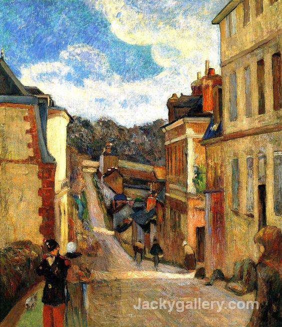 La Calle Jouvenet a Rouen, by Paul Gauguin paintings reproduction